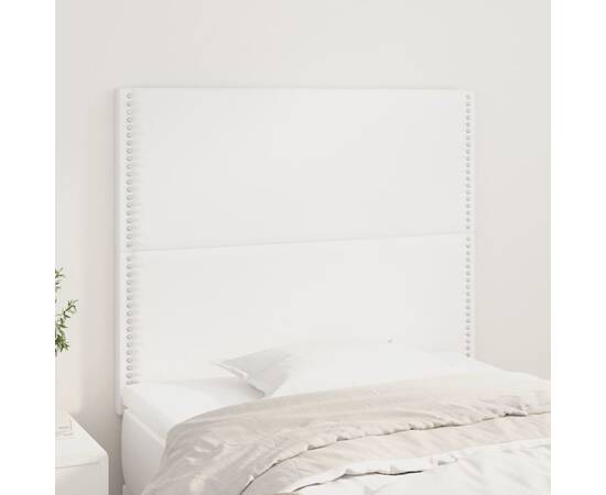 Tăblii de pat, 2 buc, alb, 80x5x78/88 cm, piele ecologică