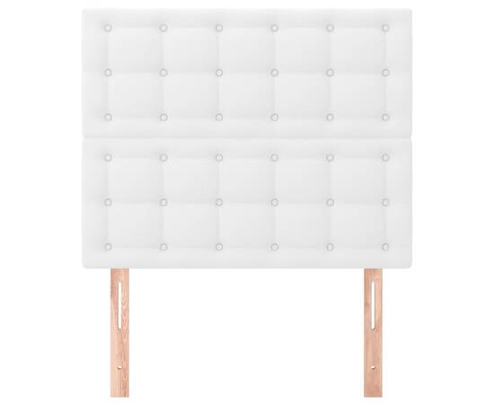 Tăblii de pat, 2 buc, alb, 80x5x78/88 cm, piele ecologică, 3 image