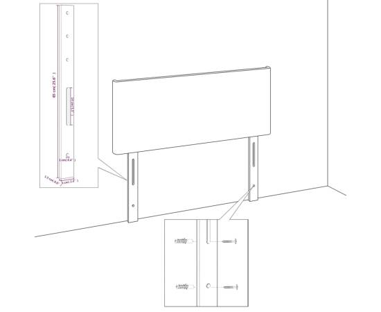 Tăblii de pat, 2 buc, gri deschis, 90x5x78/88 cm, catifea, 5 image