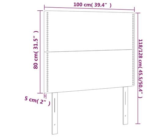 Tăblii de pat, 2 buc, negru, 100x5x78/88 cm, piele ecologică, 8 image