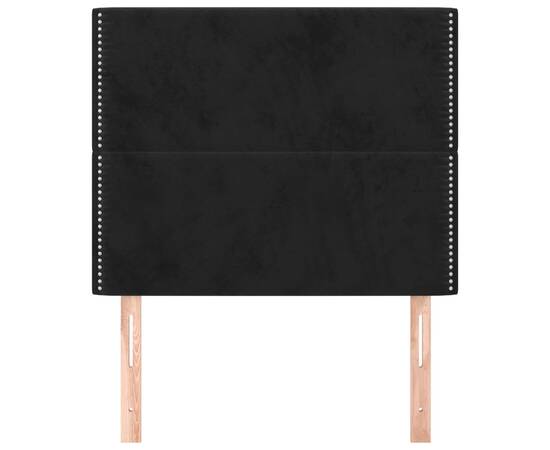 Tăblii de pat, 2 buc, negru, 80x5x78/88 cm, catifea, 3 image