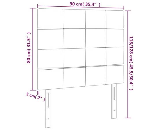 Tăblii de pat, 2 buc, negru, 90x5x78/88 cm, catifea, 8 image