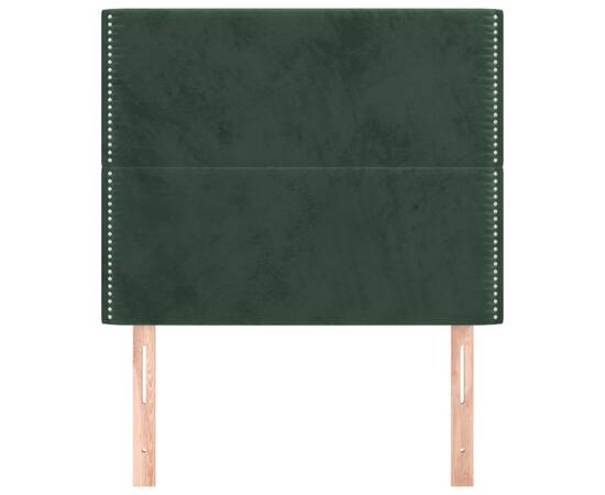 Tăblii de pat, 2 buc, verde închis, 100x5x78/88 cm, catifea, 3 image