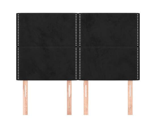 Tăblii de pat, 4 buc, negru, 72x5x78/88 cm, catifea, 3 image