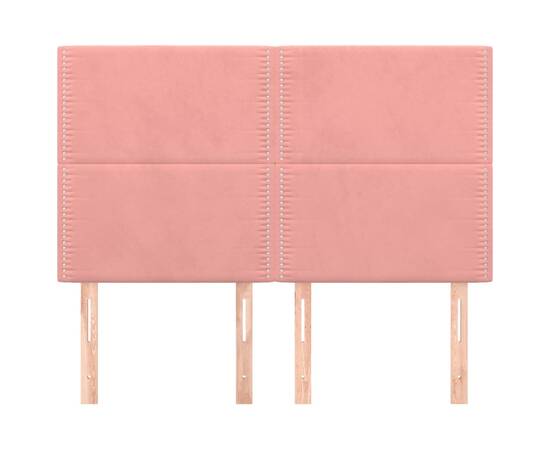 Tăblii de pat, 4 buc, roz, 72x5x78/88 cm, catifea, 3 image