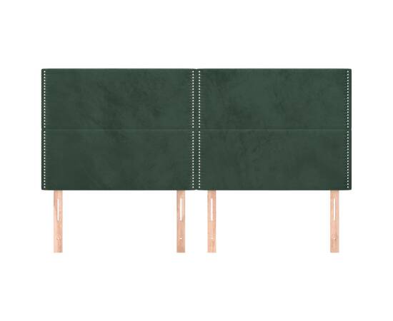 Tăblii de pat, 4 buc, verde închis, 80x5x78/88 cm, catifea, 3 image