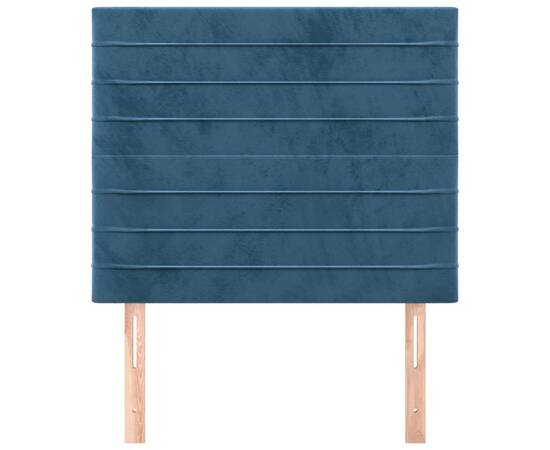 Tăblii de pat, 2 buc, albastru închis, 80x5x78/88 cm, catifea, 3 image