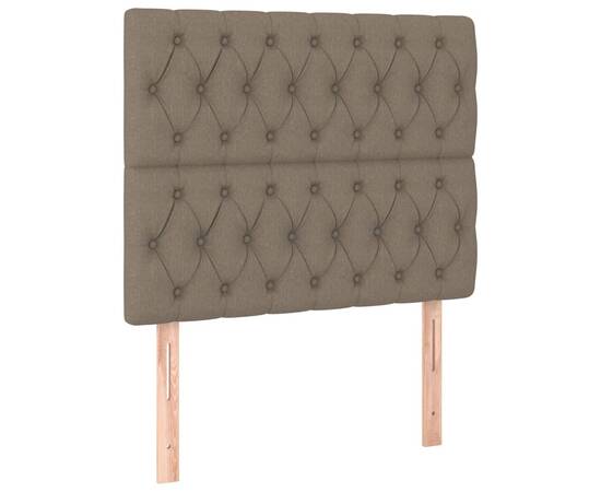 Tăblii de pat, 2 buc, gri taupe, 100x7x78/88 cm, textil, 2 image