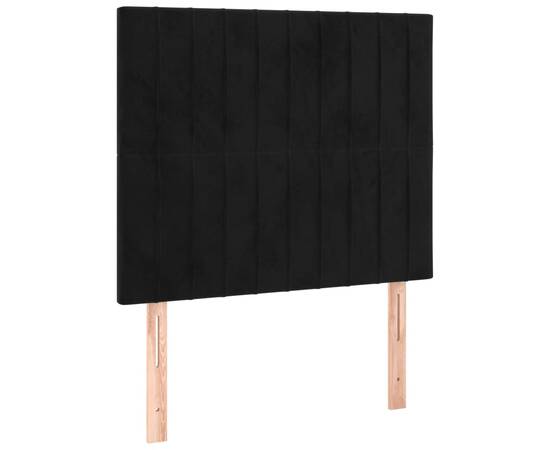 Tăblii de pat, 2 buc, negru, 100x5x78/88 cm, catifea, 2 image