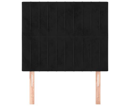 Tăblii de pat, 2 buc, negru, 90x5x78/88 cm, catifea, 3 image