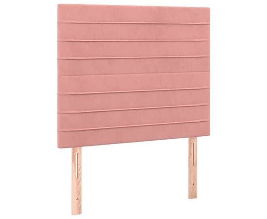 Tăblii de pat, 2 buc, roz, 80x5x78/88 cm, catifea, 2 image