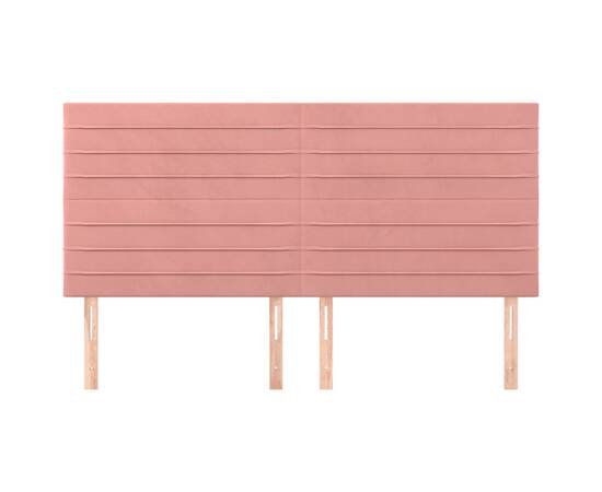 Tăblii de pat, 4 buc, roz, 100x5x78/88 cm, catifea, 3 image