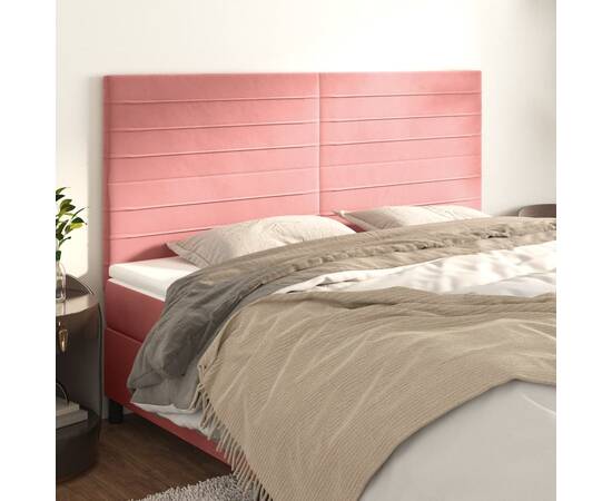Tăblii de pat, 4 buc, roz, 80x5x78/88 cm, catifea
