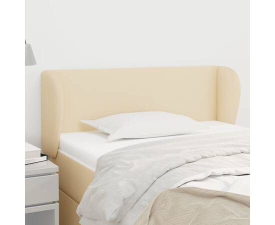 Tăblie de pat cu aripioare crem 83x23x78/88 cm material textil
