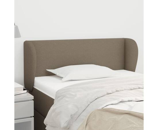 Tăblie de pat cu aripioare gri taupe 83x23x78/88 cm textil