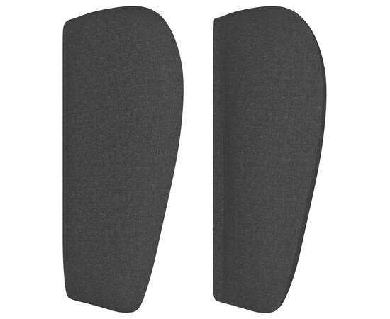 Tăblie de pat cu aripioare negru 83x23x78/88 cm material textil, 4 image