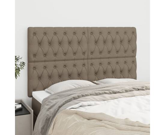 Tăblii de pat, 4 buc, gri taupe, 72x7x78/88 cm, textil