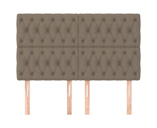 Tăblii de pat, 4 buc, gri taupe, 72x7x78/88 cm, textil, 3 image