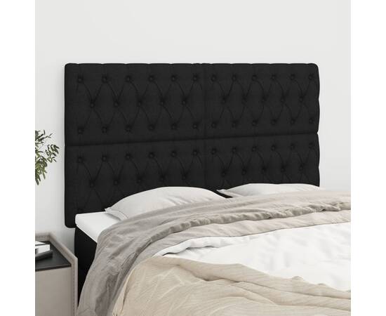 Tăblii de pat, 4 buc, negru, 72x7x78/88 cm, textil