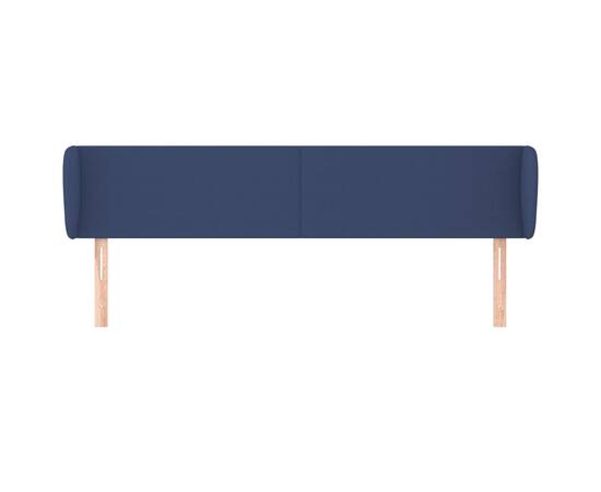 Tăblie de pat cu aripioare, albastru, 183x23x78/88 cm textil, 3 image