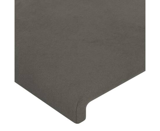 Tăblie de pat cu aripioare gri închis 103x23x78/88 cm catifea, 5 image