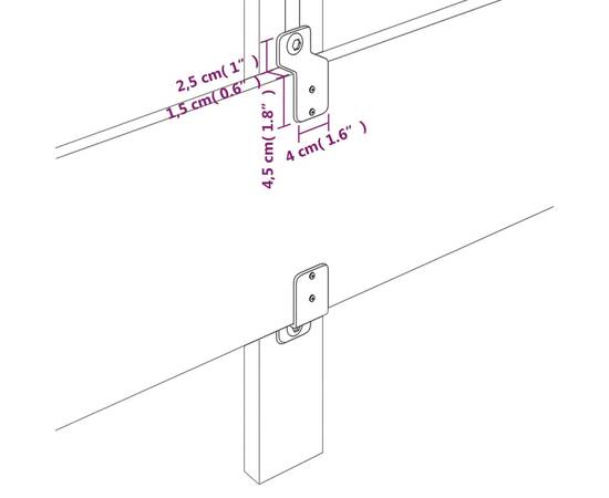 Tăblie de pat cu aripioare gri 103x23x78/88 cm piele ecologică, 7 image