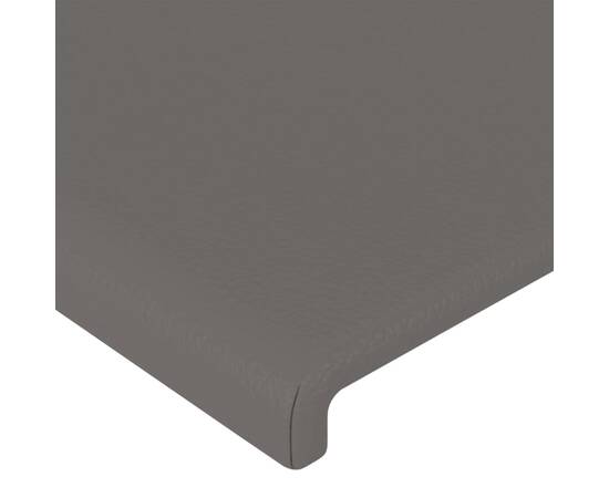 Tăblie de pat cu aripioare gri 103x23x78/88 cm piele ecologică, 5 image