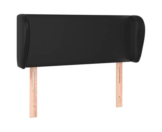 Tăblie de pat cu aripioare negru 83x23x78/88 cm piele ecologică, 2 image