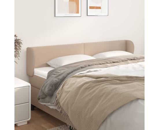 Tăblie pat cu aripioare cappuccino 163x23x78/88cm piele eco