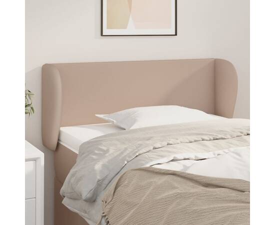 Tăblie pat cu aripioare cappuccino 83x23x78/88 cm piele eco