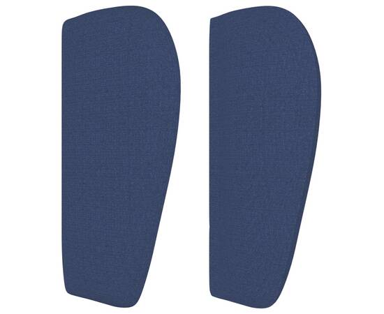 Tăblie de pat cu aripioare albastru 93x23x78/88 cm textil, 4 image