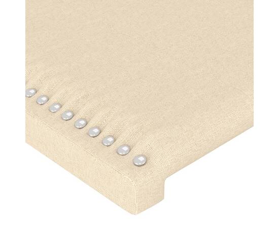 Tăblie de pat cu aripioare crem 103x23x78/88 cm textil, 5 image