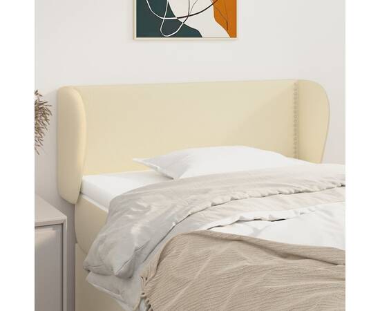 Tăblie de pat cu aripioare crem 93x23x78/88 cm piele ecologică