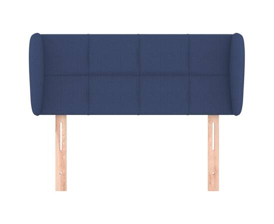 Tăblie de pat cu aripioare, albastru, 103x23x78/88 cm textil, 3 image