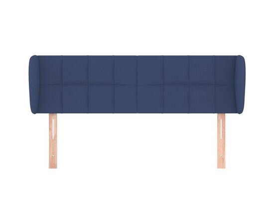 Tăblie de pat cu aripioare, albastru, 147x23x78/88 cm textil, 3 image