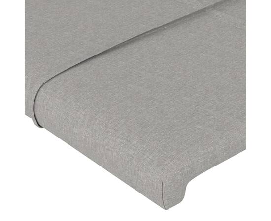 Tăblie de pat cu aripioare gri deschis 103x23x78/88 cm textil, 5 image