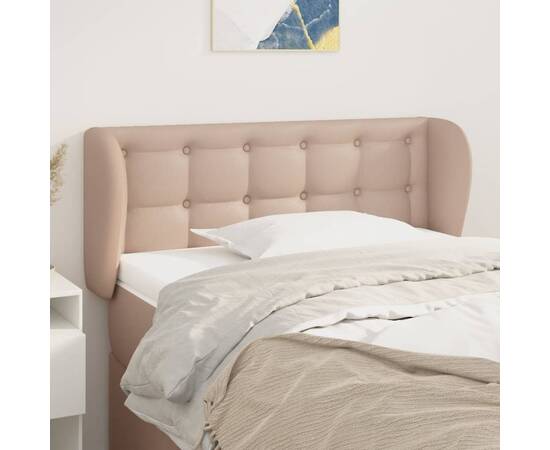 Tăblie pat cu aripioare cappuccino 103x23x78/88cm piele eco