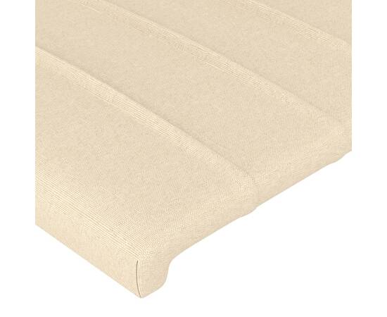 Tăblie de pat cu aripioare crem 183x23x78/88 cm material textil, 5 image