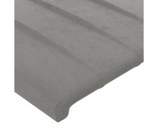 Tăblie de pat cu aripioare gri deschis 103x23x78/88 cm catifea, 5 image