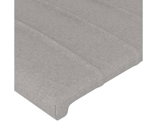 Tăblie de pat cu aripioare gri deschis 183x23x78/88 cm textil, 5 image