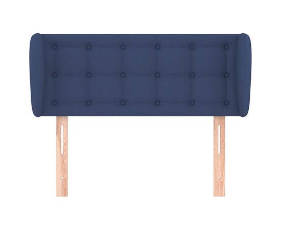 Tăblie de pat cu aripioare albastru 93x23x78/88 cm textil, 3 image