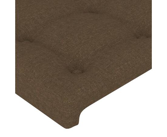 Tăblie de pat cu aripioare maro închis 93x23x78/88 cm textil, 5 image