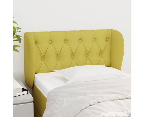 Tăblie de pat cu aripioare verde 83x23x78/88 cm material textil
