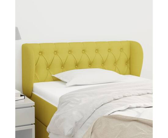 Tăblie de pat cu aripioare verde 93x23x78/88 cm material textil
