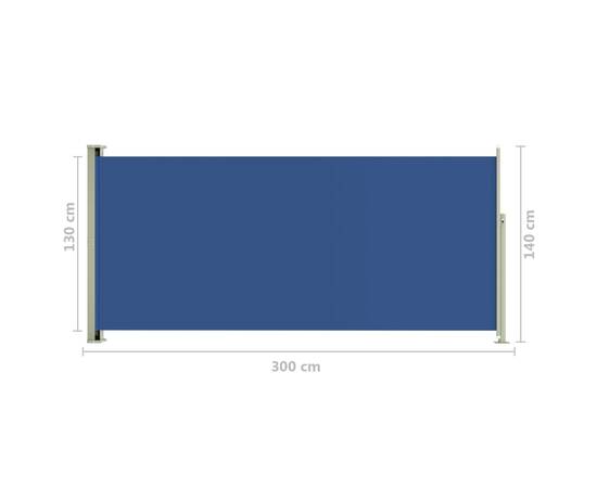 Copertină laterală retractabilă de terasă, albastru, 140x300 cm, 8 image