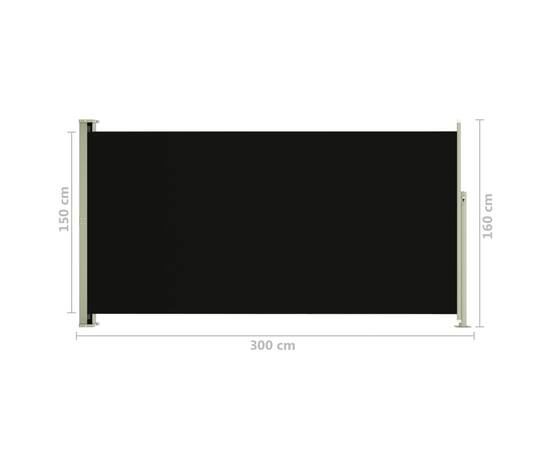 Copertină laterală retractabilă de terasă, negru, 160x300 cm, 8 image