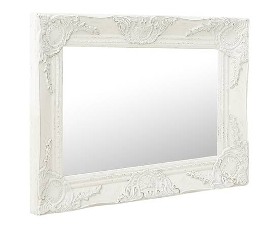 Oglindă de perete în stil baroc, alb, 50 x 40 cm, 2 image