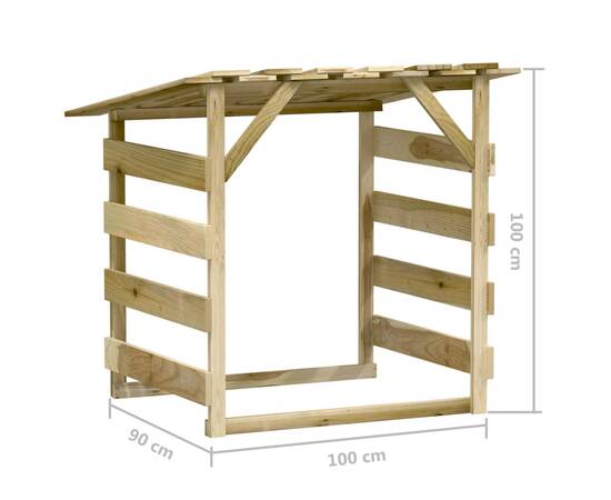 Pergolă cu acoperiș, 100x90x100 cm, lemn de pin tratat, 7 image