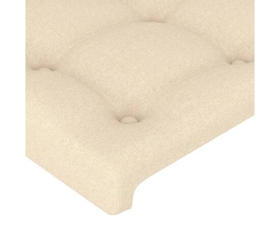 Tăblie de pat cu aripioare crem 147x23x78/88 cm material textil, 5 image