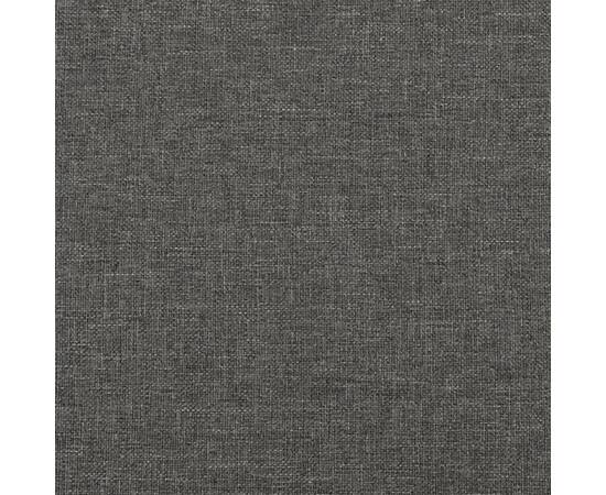 Tăblie de pat cu aripioare gri închis 83x23x118/128 cm textil, 6 image